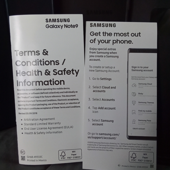 NO PHONE Samsung Galaxy Note 9 128 GB Box with Manual & Spare Parts 2018 - Picture 5 of 11